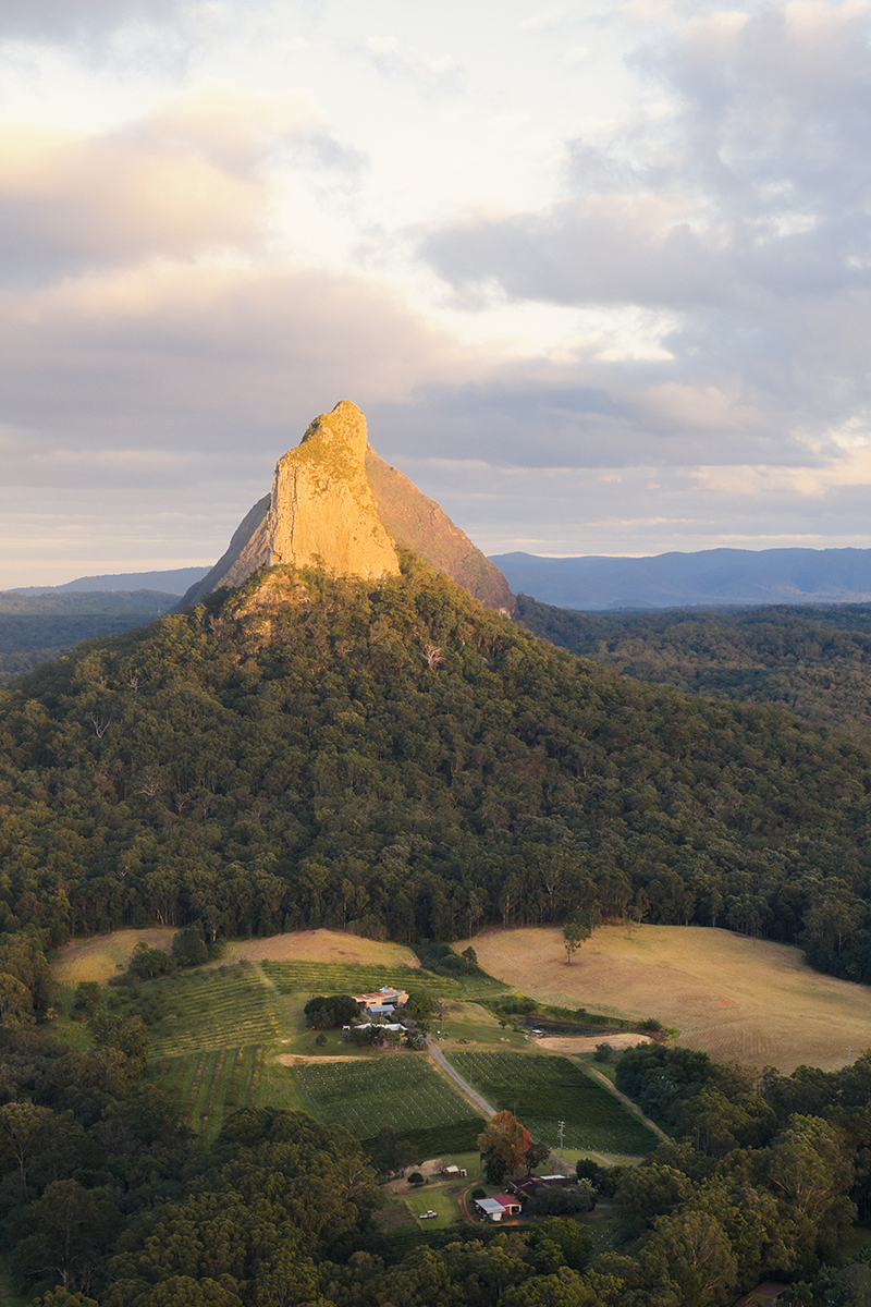 Glass House Mountains - Mount Coonowrin Sunrise Portrait
