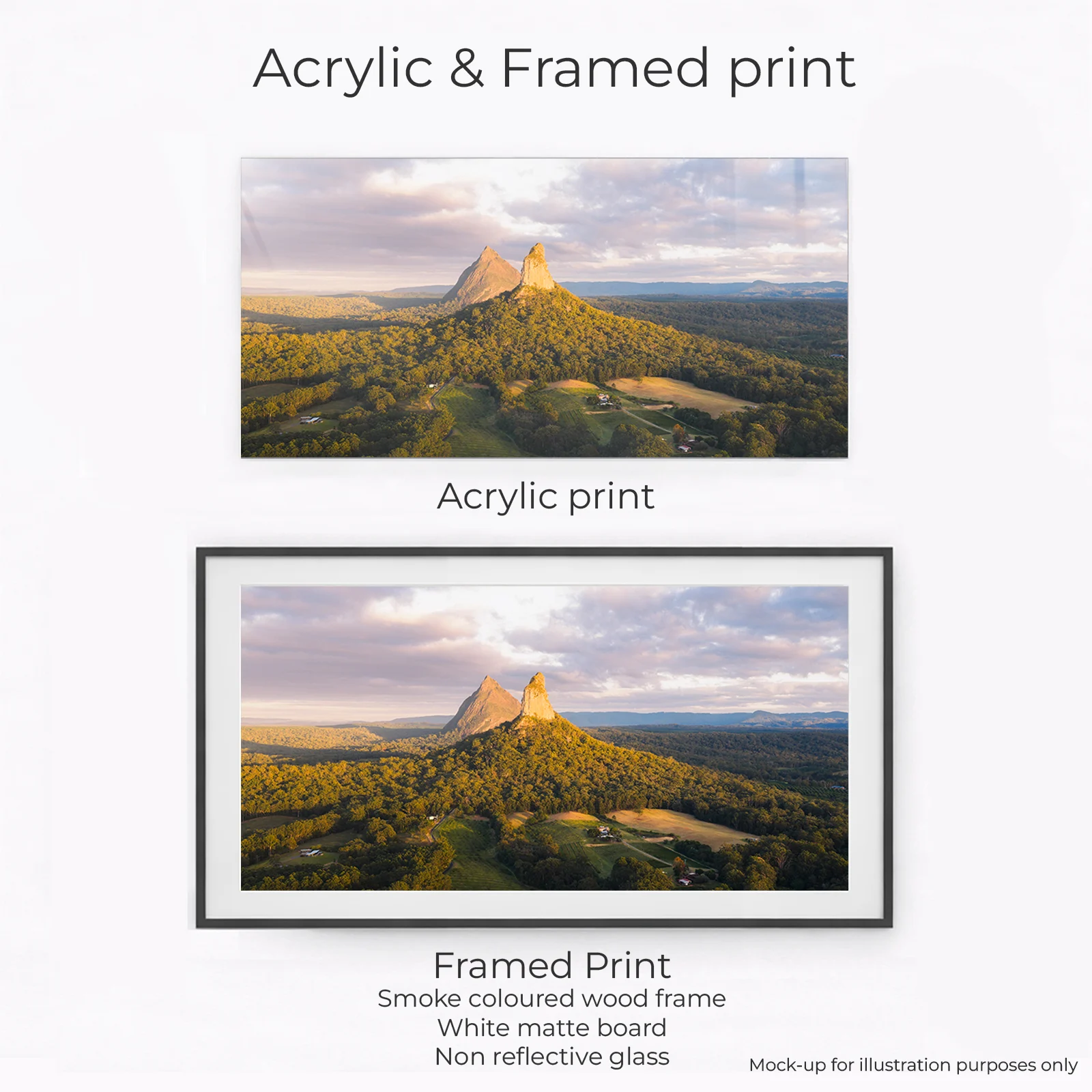 Glass House Mountains - Mount Coonowrin & Beerwah Sunrise Panoramic - Image 3