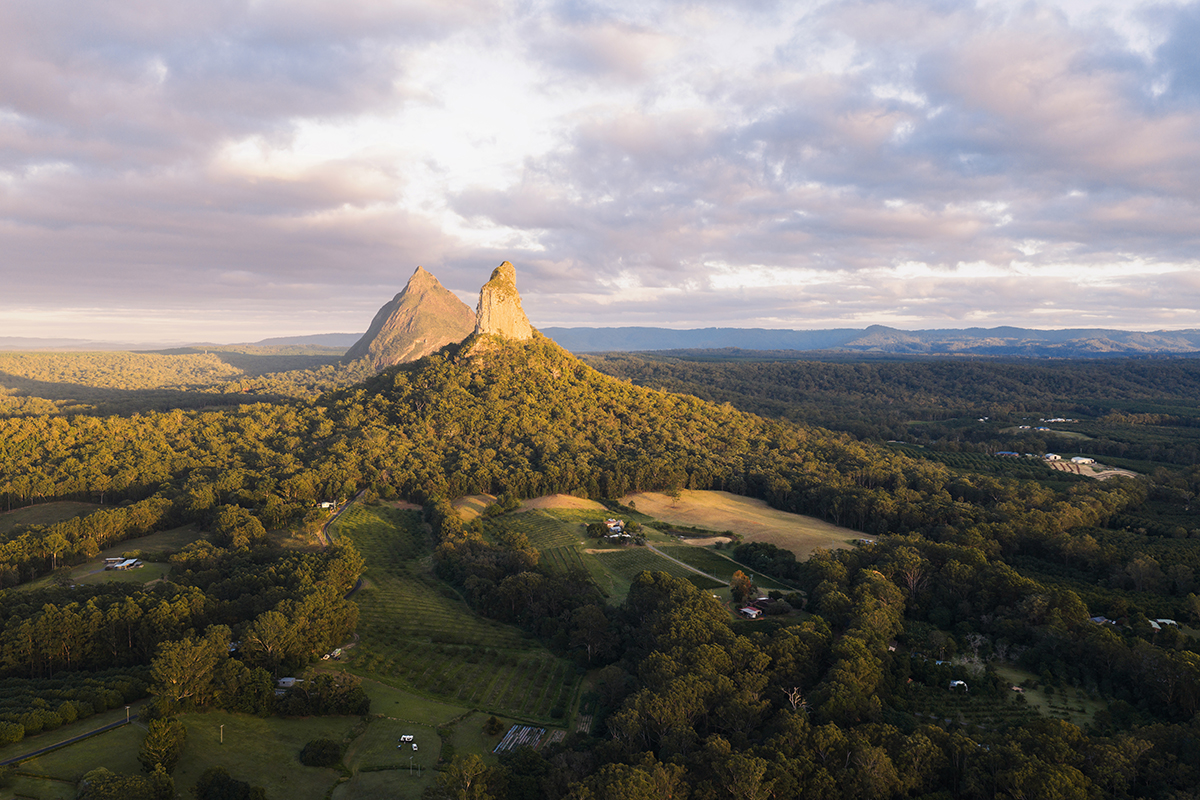 Glass House Mountains - Mount Coonowrin & Beerwah Sunrise