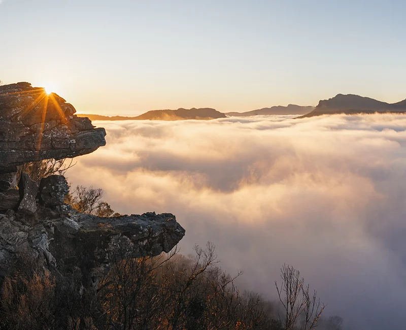 Grampians National Park - Sunrise over the clouds panoramic